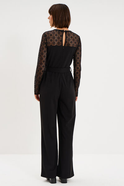 Combinaison pantalon avec dentelle noir femme