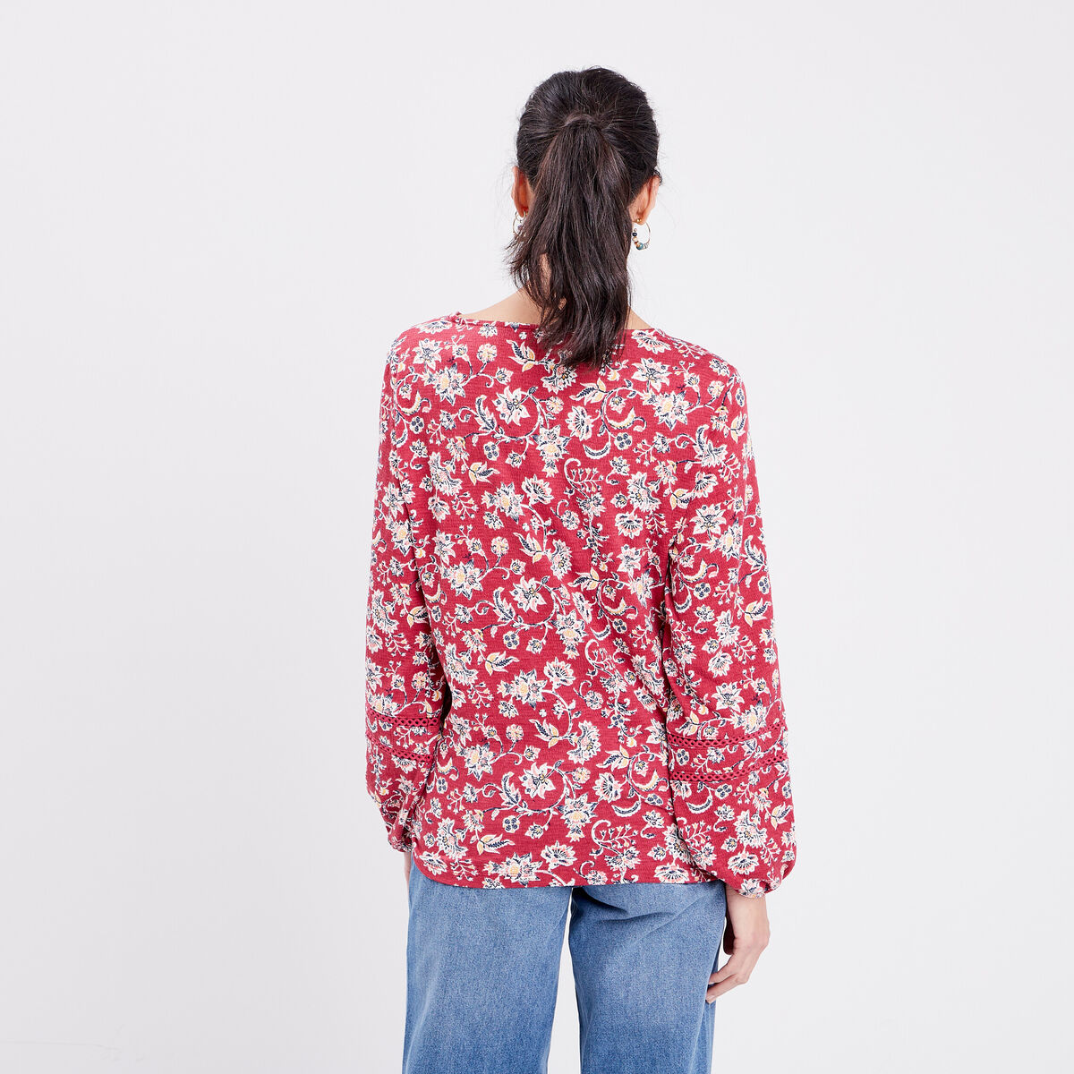T-shirt manches longues Creeks ecru femme
