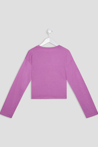 T-shirt droit Liberto violet foncé fille