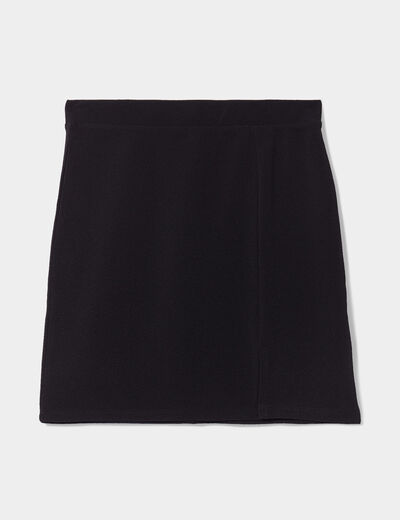 Jupe courte ajustée fendue noir femme