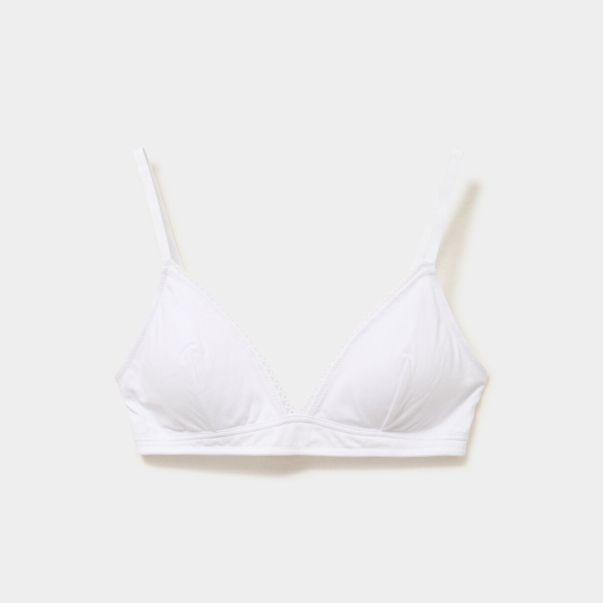 Soutien-gorge triangle padd&eacute; coton blanc femme