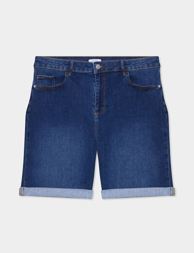Short en jean large 5 poches denim stone femme grande taille
