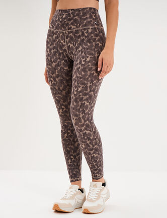 Legging de sport stretch taille haute beige femme