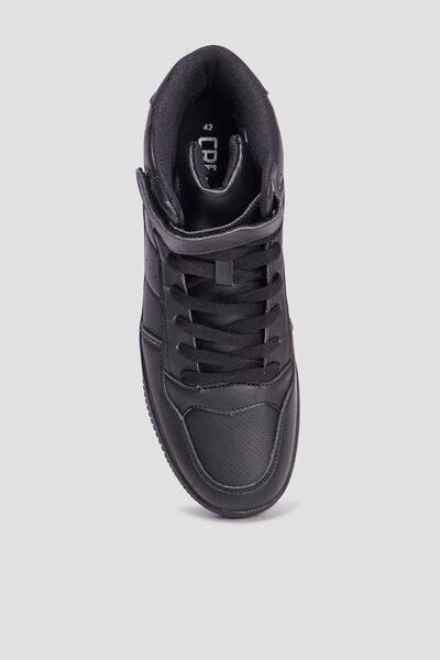 Baskets montantes &agrave; scratch sur l'avant noir homme