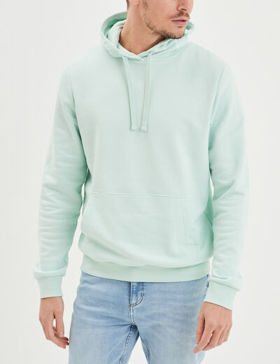 Sweat molleton à capuche hoodie vert pastel homme