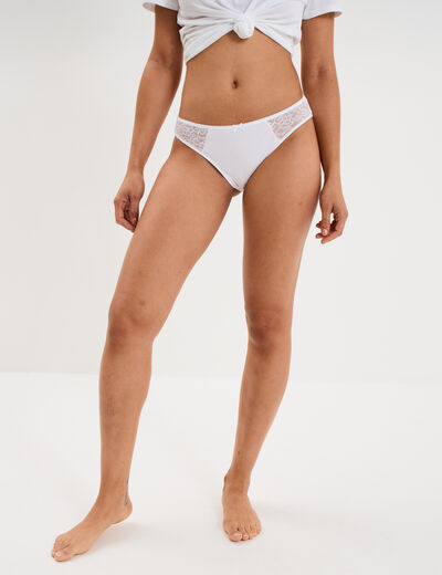Culotte coton majoritaire blanc femme