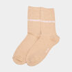 Chaussettes &agrave; fils m&eacute;tallis&eacute;s mi-hautes jaune or femme