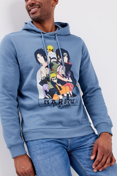 Sweat à capuche hoodie Naruto bleu homme