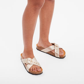 mules brides croisees jaune or femme Mules brides croisées jaune or femme