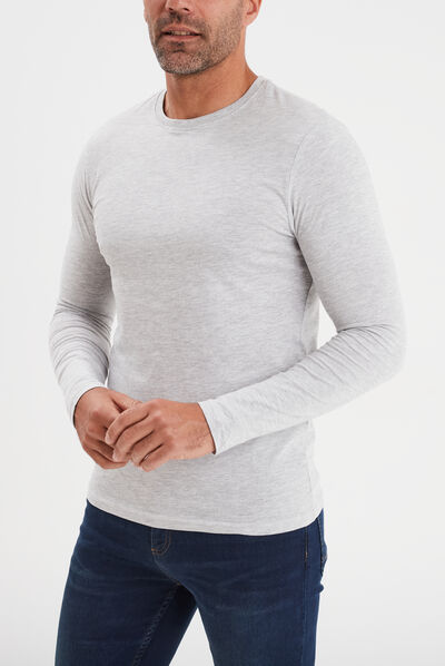 T-shirt manches longues gris homme
