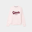 Sweat molleton col rond manches longues rose clair femme