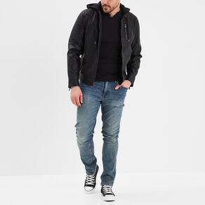 Jeans straight 5 poches Liberto denim dirty homme
