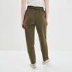 Pantalon city paperbag ceinturé 7/8ème vert kaki femme