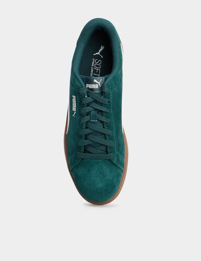 Tennis basses à lacets cuir Puma Smash vert émeraude homme