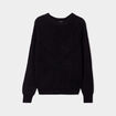 Pull col rond aspect laineux noir femme
