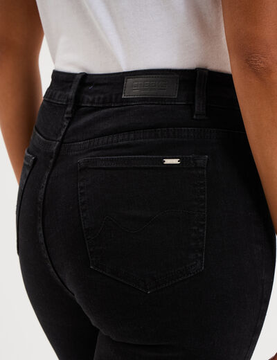 Jeans slim taille haute denim noir femme