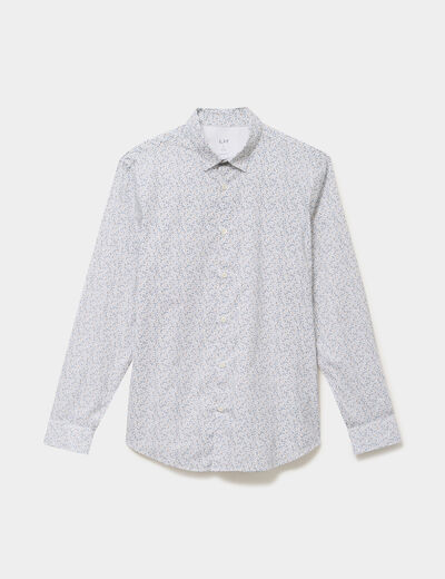 Chemise ajust&eacute;e manches longues multicolore homme