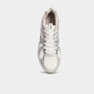 Baskets running &agrave; lacets gris argent homme