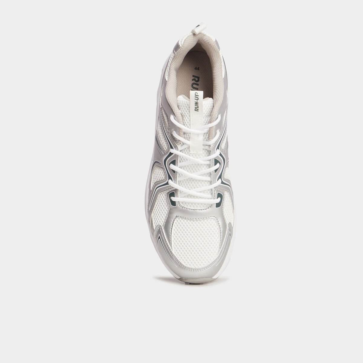 Baskets running &agrave; lacets gris argent homme