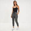 Pantalon jogging taille haute gris femme