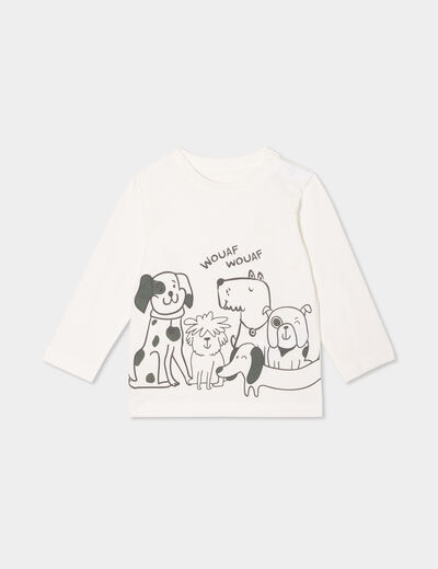 T-shirt épaule manches longues boutonnée blanc bébé garçon