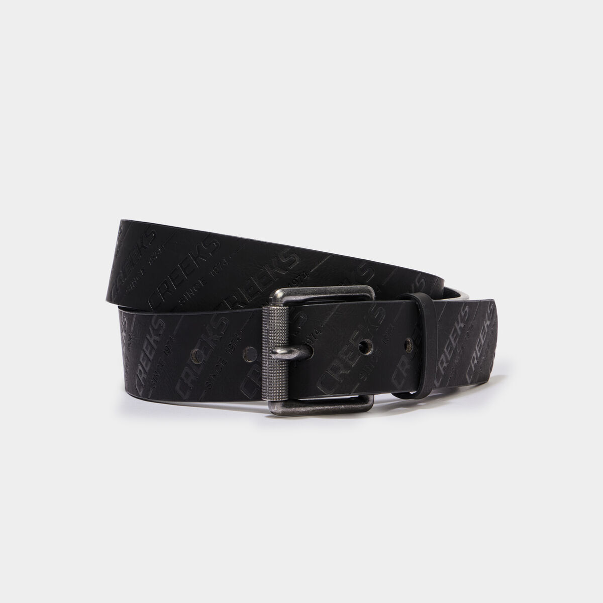 Ceinture emboss&eacute;e noir homme