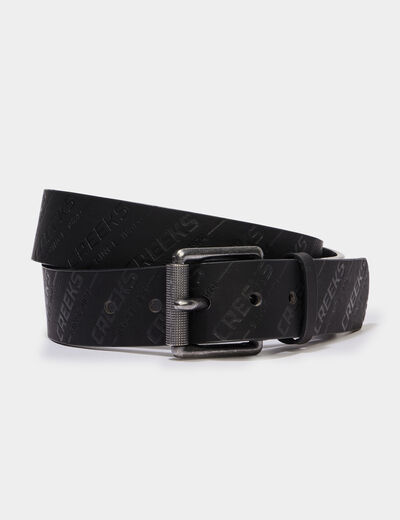 Ceinture emboss&eacute;e noir homme