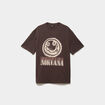 T-shirt manches courtes coton Nirvana marron fonc&eacute; homme