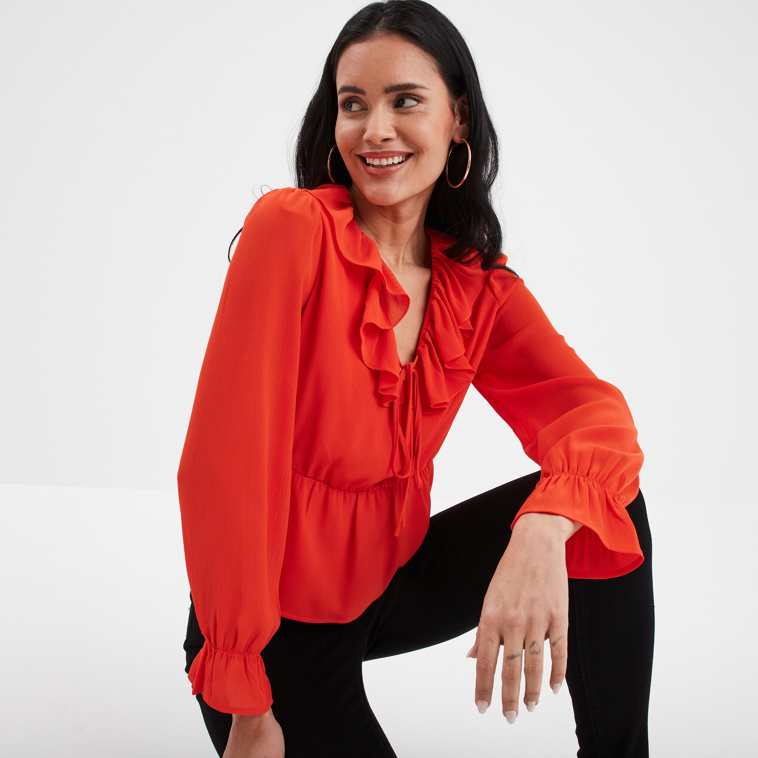 Chemise orange femme discount