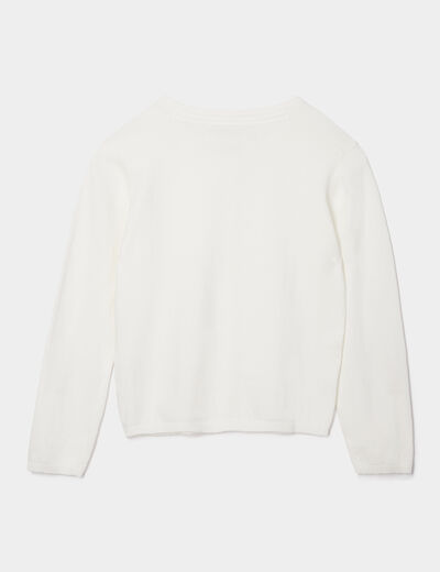Gilet boutonné ivoire fille