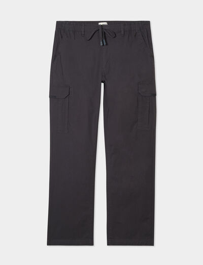 Pantalon cargo slim coton gris foncé homme