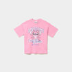 T-shirt col en V coton Stitch rose fluo fille