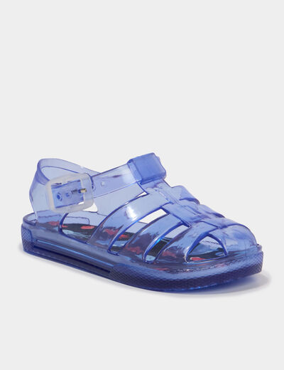 Sandales de plage bride d'attache bleu b&eacute;b&eacute; fille