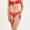 Tanga en dentelle doublure coton rouge femme