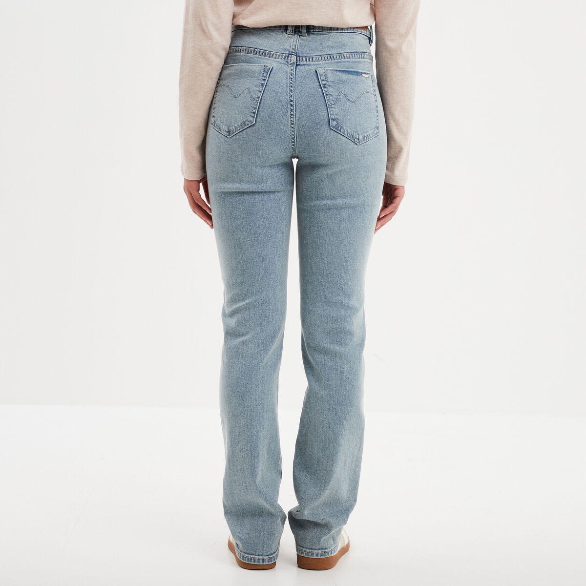 Jeans straight taille standard Creeks bleu fonc&eacute; femme