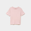 T-shirt manches courtes col rond coton rose pastel femme
