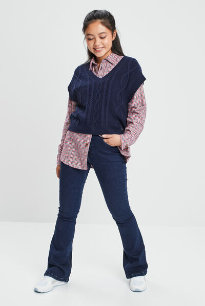Chemise manches longues Creeks rouge femme