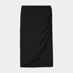 Jupe longue portefeuille stretch noir femme