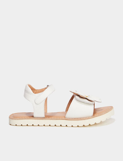 Sandales en cuir Jumrite blanc fille