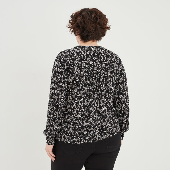 t shirt col a cordons manches longues noir femmegt T-shirt col à cordons manches longues noir femme grande taille