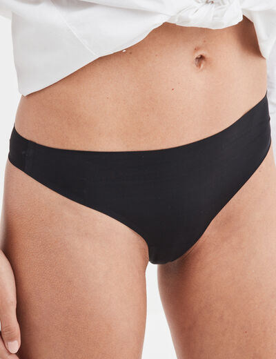 String microfibre sans coutures noir femme