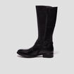 Bottes zippées en cuir avec brides noir fille