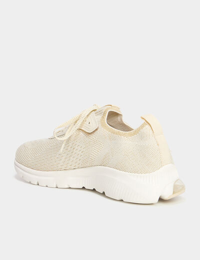 Baskets running à lacets sable femme