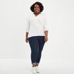 Blouse manches 3/4 gaze de coton blanc femme grande taille