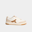 Tennis basses &agrave; lacets semelle plate marron clair homme