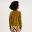 Pull encolure bateau manches longues vert olive femme