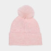 Bonnet &agrave; pompon fausse fourrure rose fille