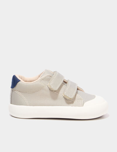 Baskets montantes scratchs bout renforc&eacute; vert olive b&eacute;b&eacute; gar&ccedil;on