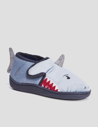 Chaussons détail requin gris garçon