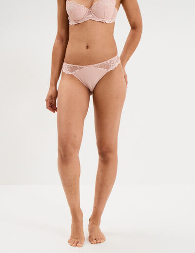 Culotte avec dentelle rose clair femme